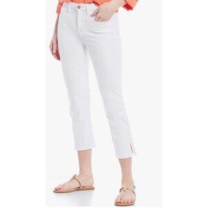 Jen 7 Side Slit Capri High Rise White Jeans 16 NWOT